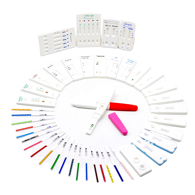 د لوړ دقت طبي تشخیص انټيجن او د انټي باډي بې اغیزې ملاریا Igg Igm Hiv Hcg Flus Pcr A+b سویب ریپډ ټیسټ کټ